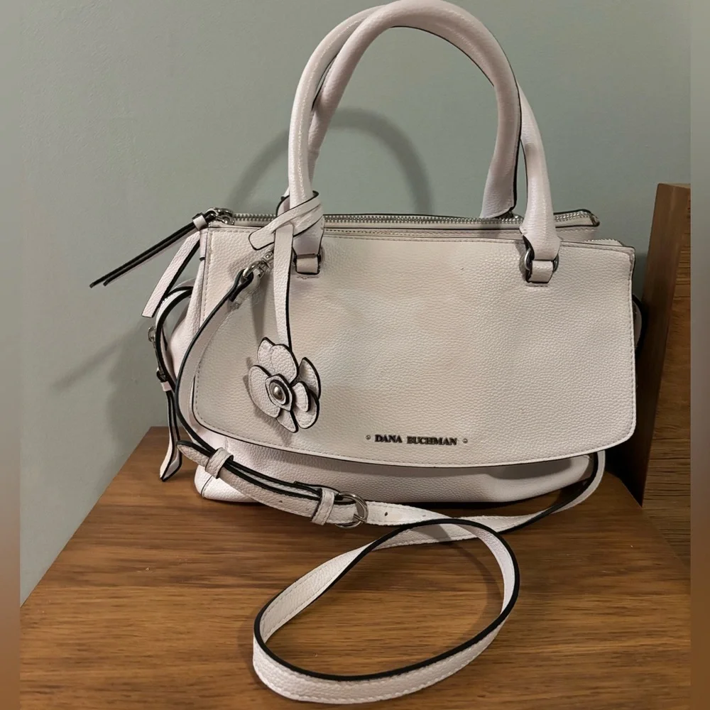 Dana Buchman handbag pebbled texture dual top handles and a crossbody strap